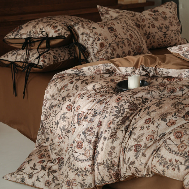 Vintage Floral Long-Staple Cotton Bedding Set
