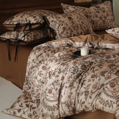 Vintage Floral Long-Staple Cotton Bedding Set