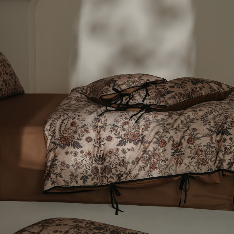 Vintage Floral Long-Staple Cotton Bedding Set