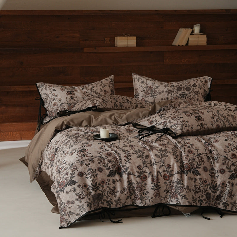 Vintage Floral Long-Staple Cotton Bedding Set