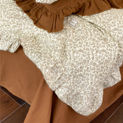 Vintage Floral Ruffle Bedding Set – Cotton Muslin