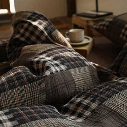 Close-up of coffee Plaid duvet cover 