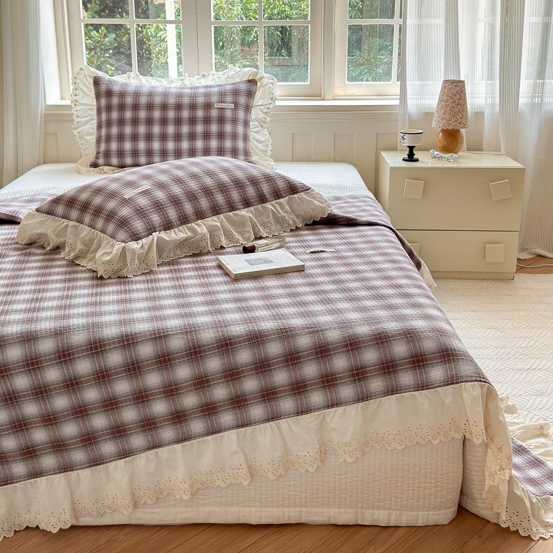 Washed Cotton Plaid Duvet Cover – Ruffled Vintage Charm