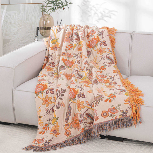 bohemian throw blanket withtassels