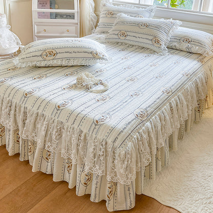 cotton lace bed skirt