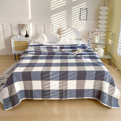 cotton plaid queen blanket