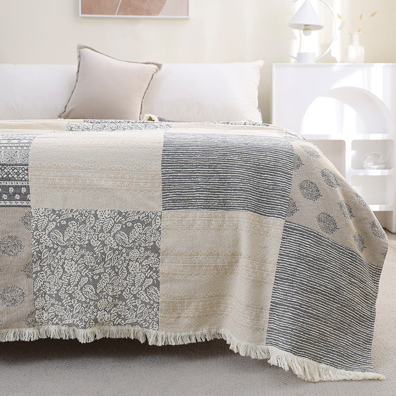 cotton throw blanket with fringe