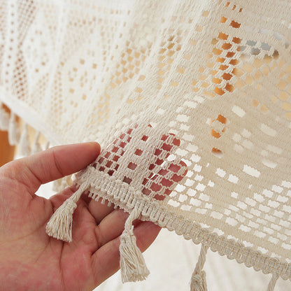 crocheted tablecloth