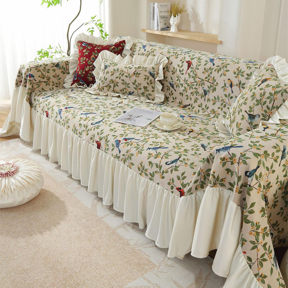 floral fabric couch cover