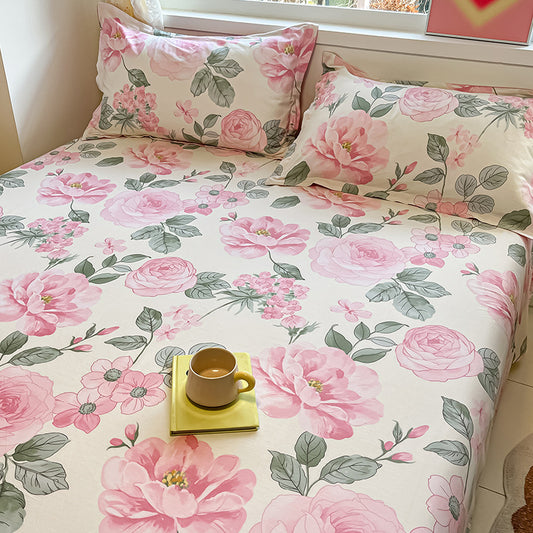 Floral Fitted Bed Sheet - StuffedHome