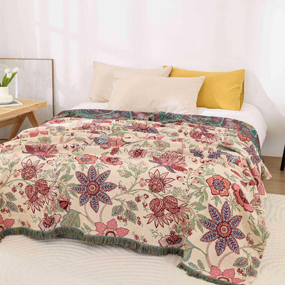 floral throw blanket cotton