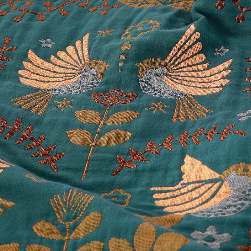 green bed throw