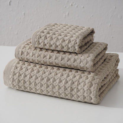 Cotton Waffle Bath Towel Set