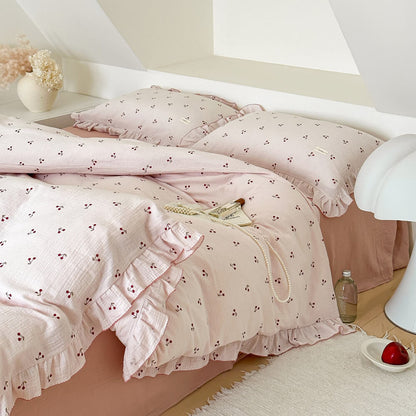 pink ruffle duvet cover