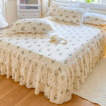 quilted bed skirt queen