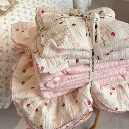  ruffle bedding pink