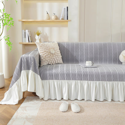 ruffled couch cover