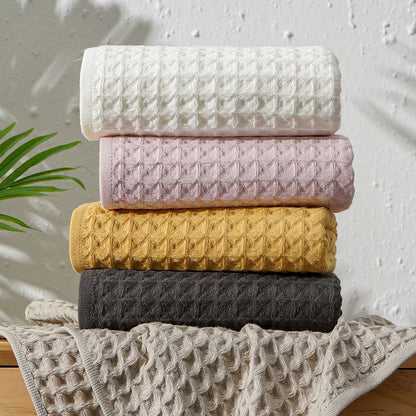 Cotton Waffle Bath Towel Set